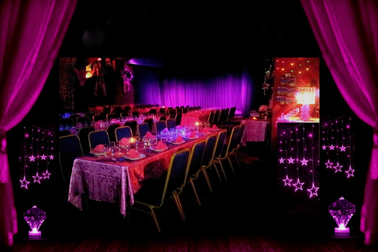 Salle du cabaret Le Diamant Rose à Bordeaux — photographie du site du prestataire